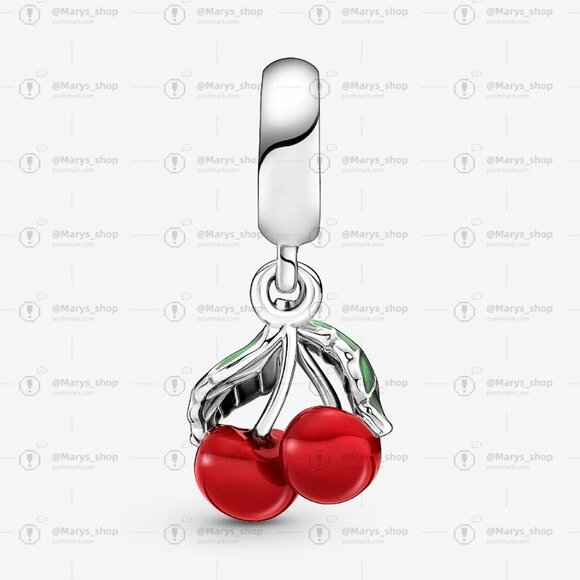 Pandora Asymmetrical Cherry Fruit Dangle Charm - Picture 3 of 6